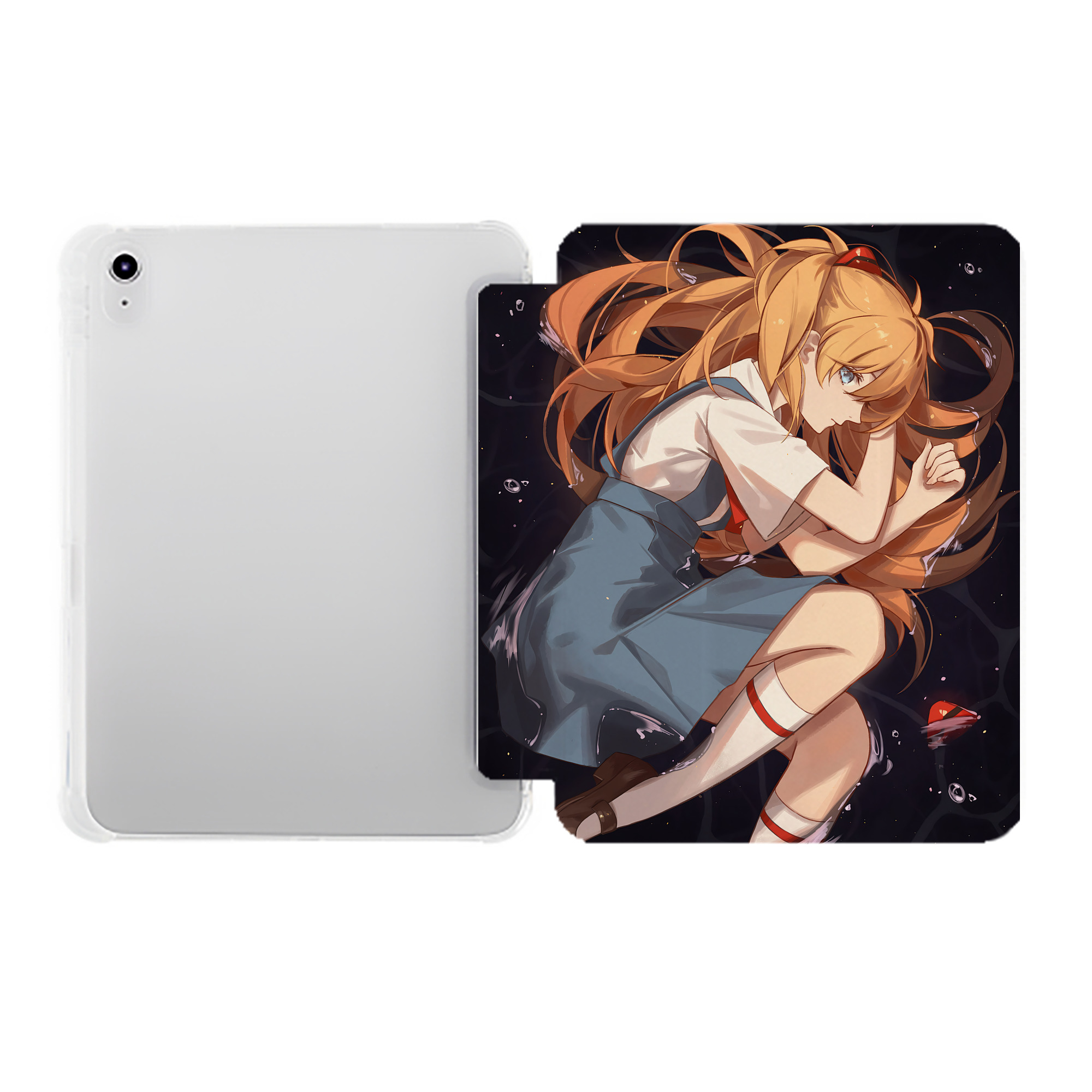 （画像用） EVA 新世紀エヴァンゲリオン IPad ケース ペン収納付き 三つ折りスタンド PUレザー×シリコン 対応機種9.5/10.5/10.9インチ
